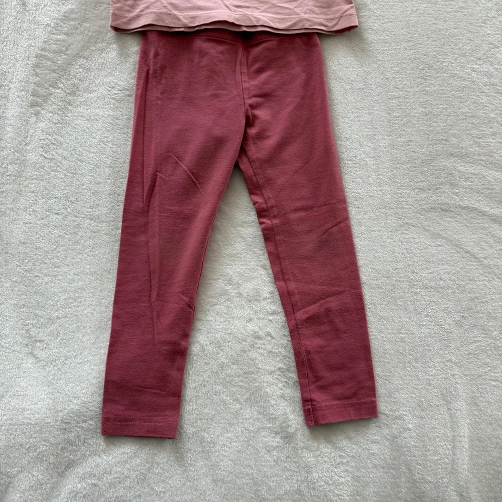 Carters Toddler Girls 4T Plaid Tunic Top &‎ Heart Graphic Tee With Leggings Set